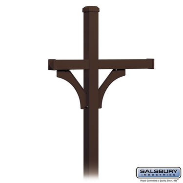 Deluxe Mailbox Post - 2 Sided for (3) Mailboxes - In-Ground Mounted - Bronze
